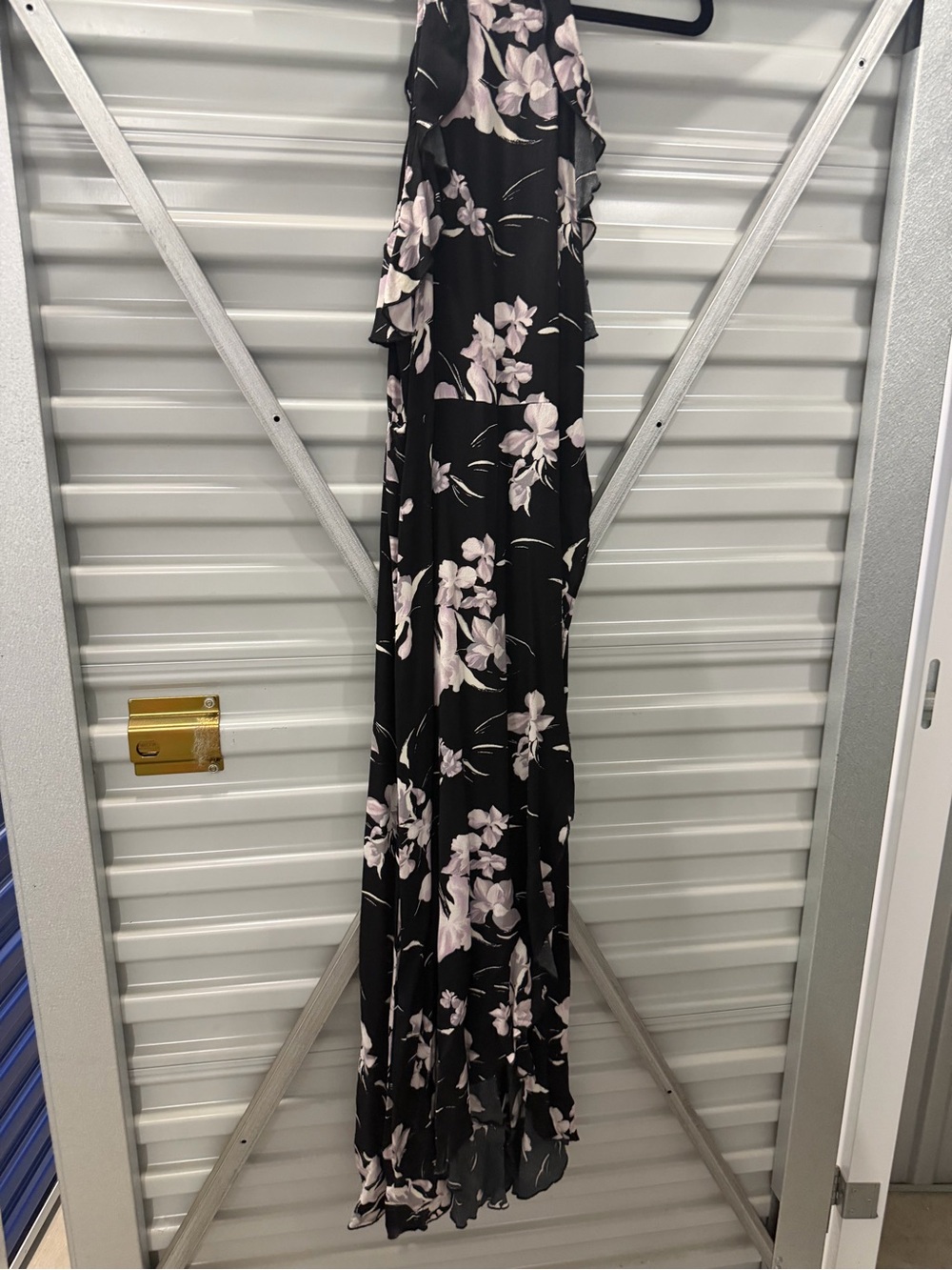 Leith Black Dress with Pale Pink Floral Detail